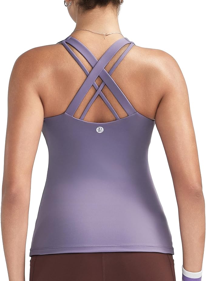 RUNNING GIRL Tank top with Built in Bra for Women,Compression Shirts Crisscross Back Workout Yoga Tops