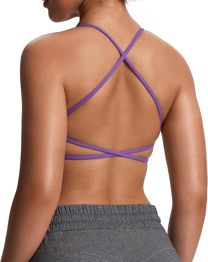 Aoxjox Women's Workout Sports Bras Fitness Trinity Ivy Low Impact Bra Yoga Crop Tank