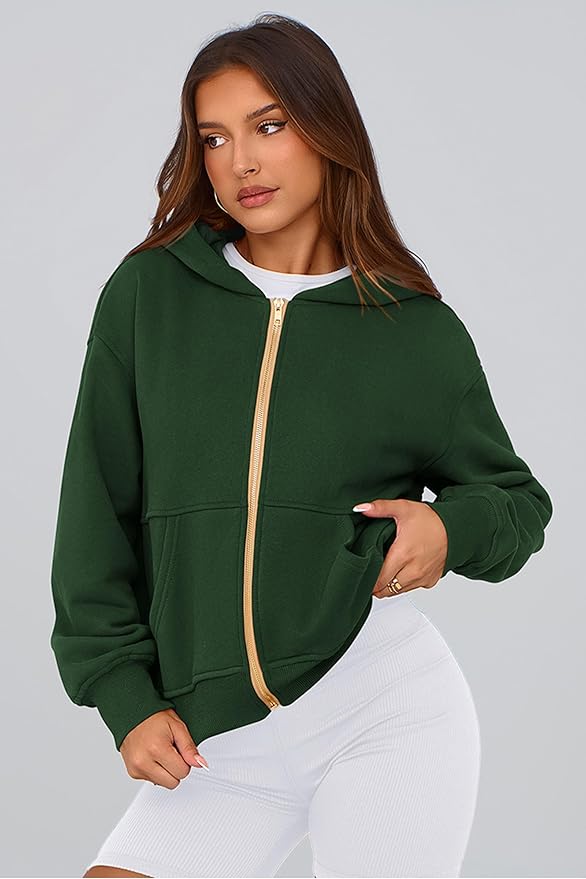 PRETTYGARDEN Hoodies for Women Sweatshirt Zip Up Hoodie Fall Fashion 2026 Trendy Long Sleeve Jackets Winter Clothing Outfits