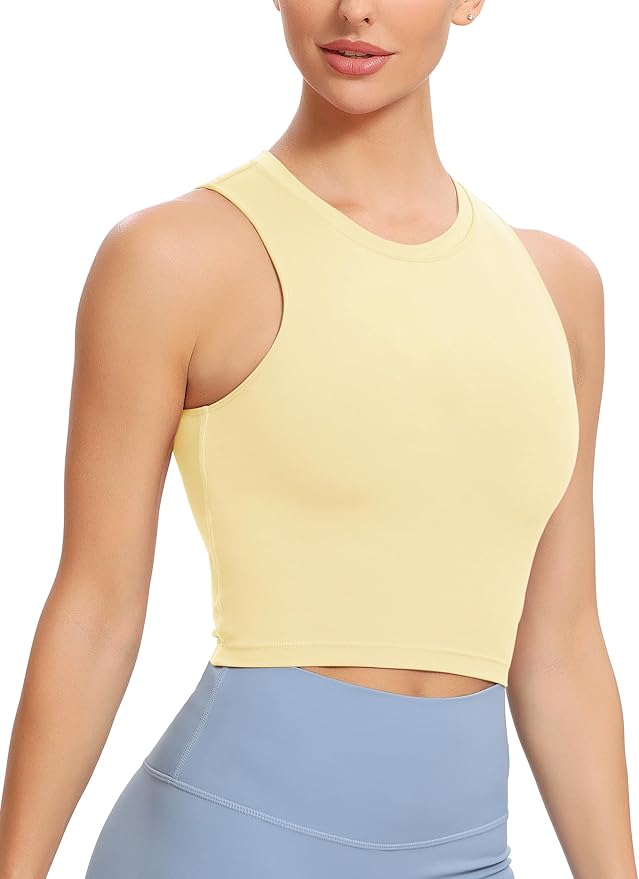 Natural Feelings Nudi Sports Bras for Women Removable Padded Yoga Tank Tops Sleeveless Fitness Workout Crop Tops
