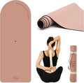 Arch-shaped Yoga Mat, Eco PU Rubber, Non-Slip Exercise Mat for Yoga, Pilates, Home Workout & Stretching with Carry/Stretch Strap & Motivational Design