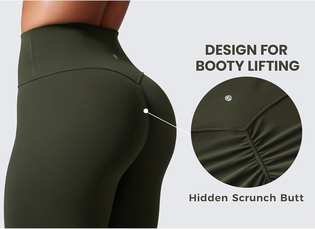 CRZ YOGA Secretsculpt Butterlift Workout Leggings 25" - No Front Seam High Waisted Womens Yoga Pants Booty Scrunch Butt