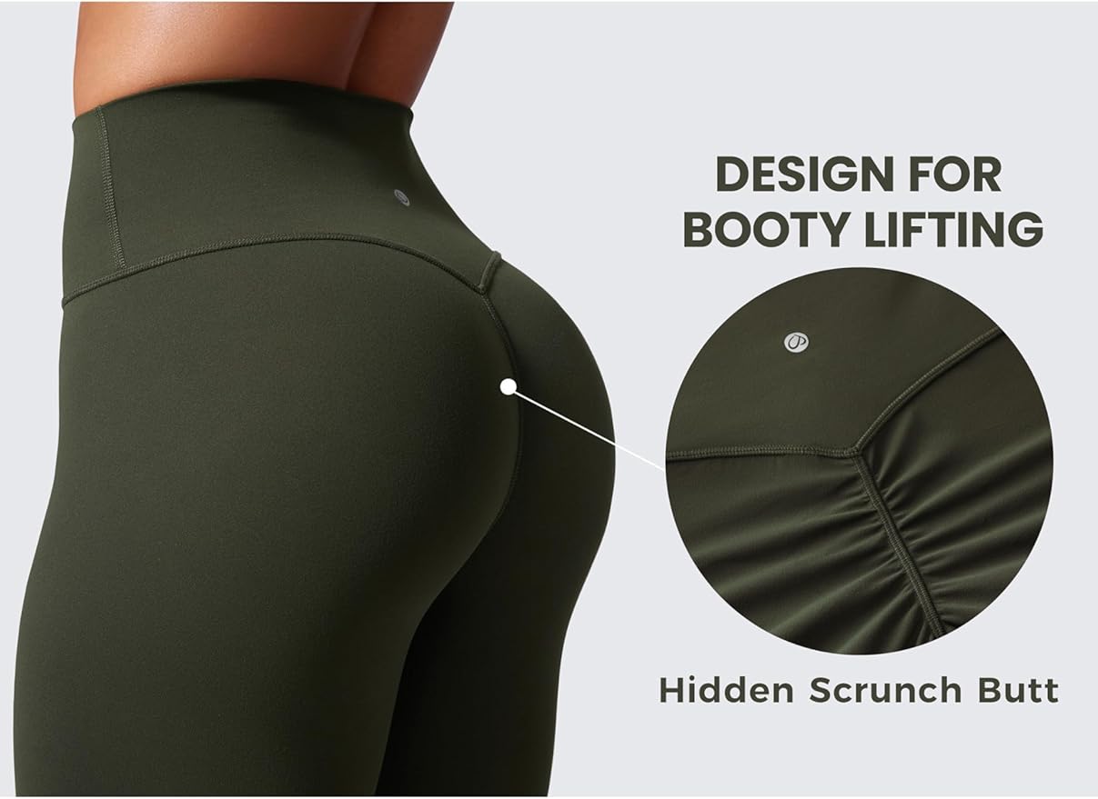 CRZ YOGA Secretsculpt Butterlift Workout Leggings 25" - No Front Seam High Waisted Womens Yoga Pants Booty Scrunch Butt