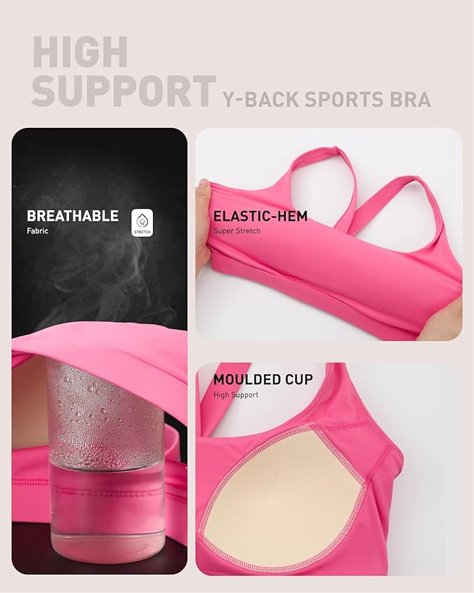 RUNNING GIRL Sports Bras for Women, Molded Cup High Impact Sports Bra Workout Bras for Women High Support Racerback