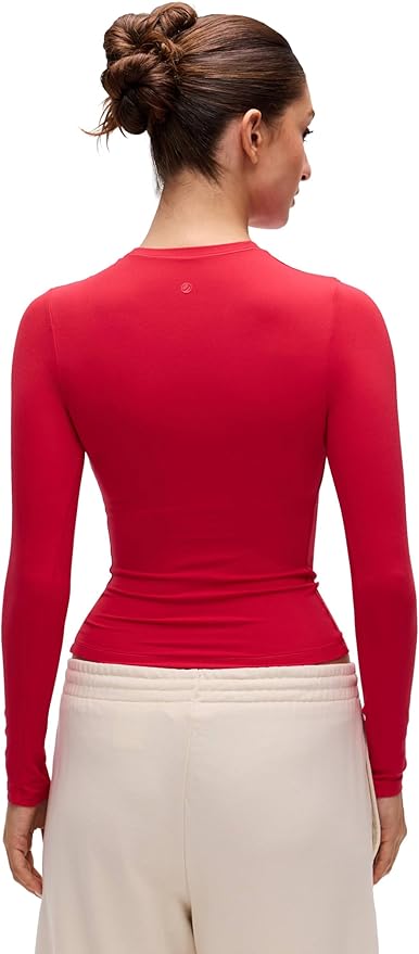 CRZ YOGA Softembrace Crewneck Long Sleeve Shirts for Women - Casual Going Out Tops Soft Basic Fitted Tight Fall T-Shirts