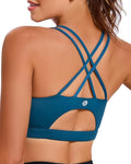RUNNING GIRL Sports Bras for Women,Padded Sports Bra Tank Top Sexy Crisscross Back High Impact Longline Workout Yoga Bra