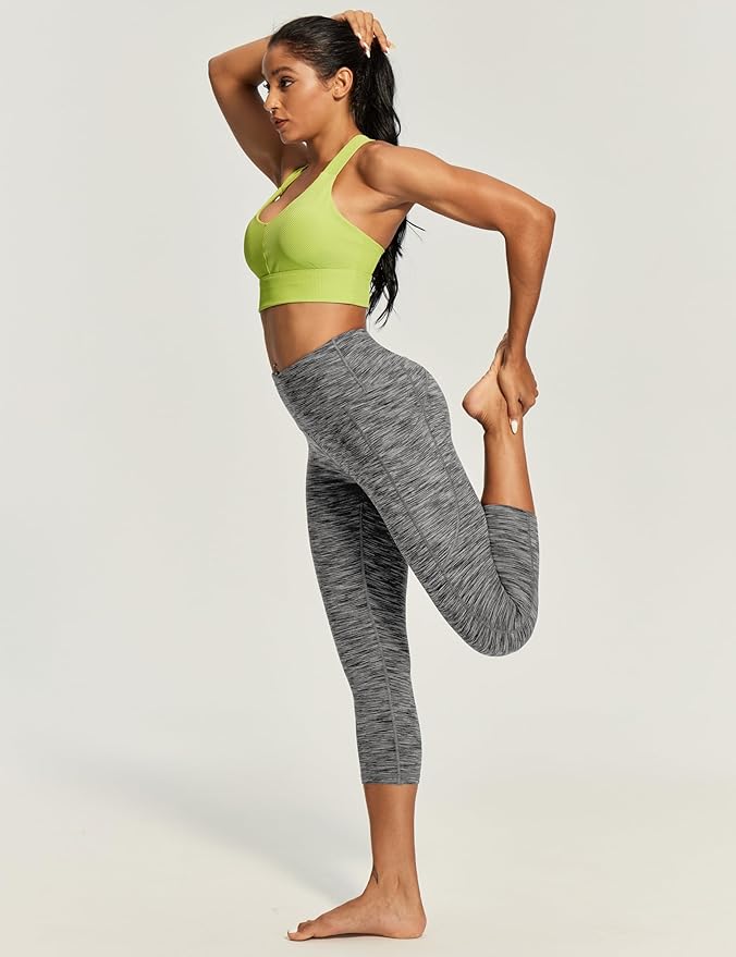 IUGA High Waisted Yoga Pants for Women with Pockets Capri Leggings for Women Workout Leggings for Women Yoga Capris