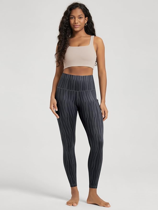 ODODOS Women's High Waisted Yoga Leggings with Pockets, Tummy Control Non See Through Workout Athletic Running Yoga Pants