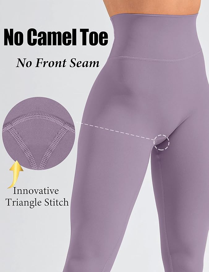 Olmlmt No Front Seam Workout Leggings for Women Tummy Control Butt Lifting Leggings Buttery Soft Gym Yoga Pants