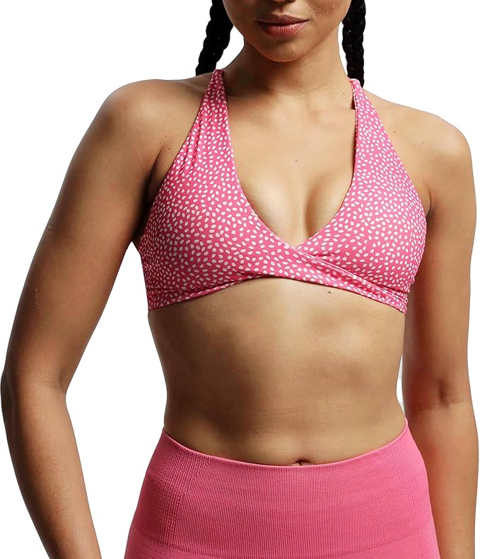 Aoxjox Women's Workout Sports Bras Fitness Metamorph Sienna Twist Bra Yoga Crop Tank