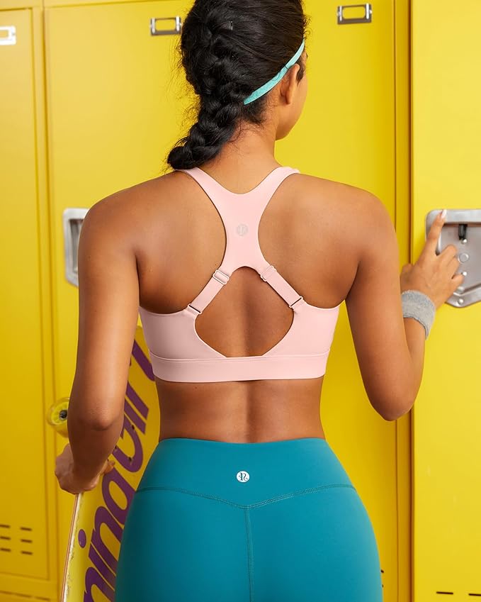RUNNING GIRL High Impact Sports Bras for Women,Racerback Running Bra Workout Crop Tank Tops Longline Sports Bra Push up
