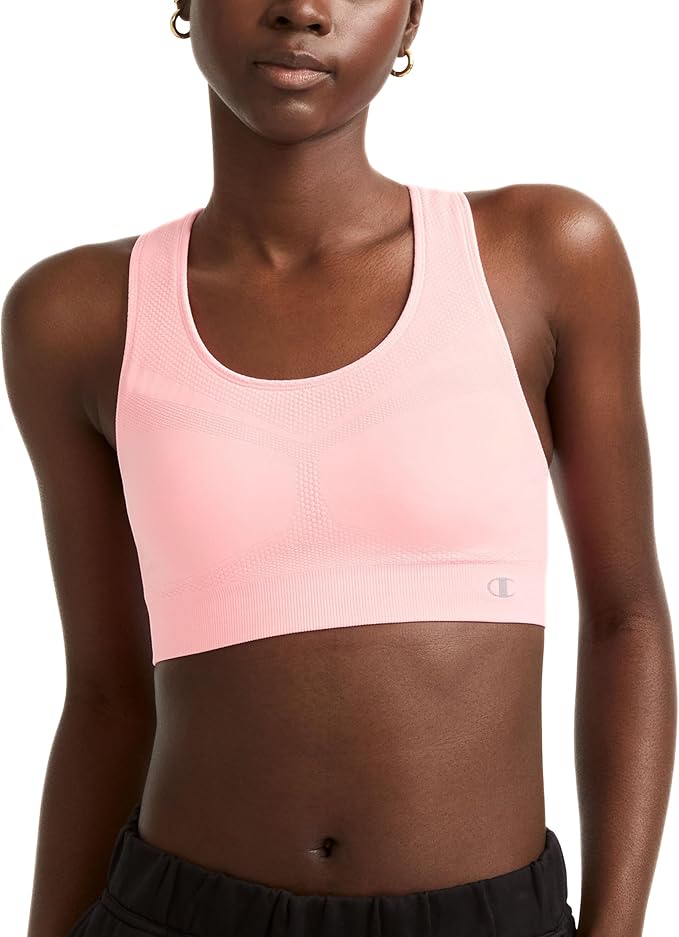 Champion Women's Sports Bra, Infinity Racerback, Moderate Support, Seamless Sports Bra for Women