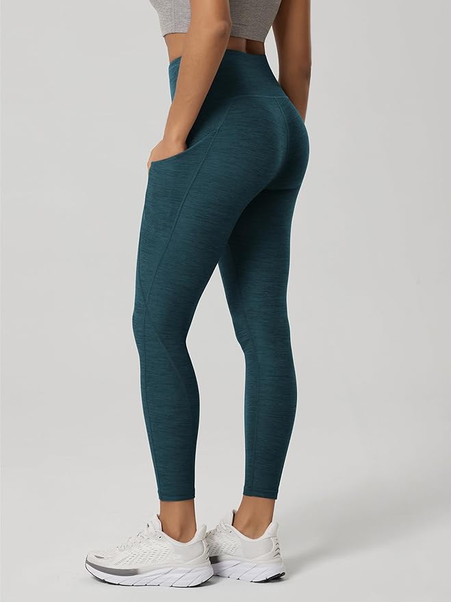 ODODOS Women's High Waisted Yoga Leggings with Pockets, Tummy Control Non See Through Workout Athletic Running Yoga Pants
