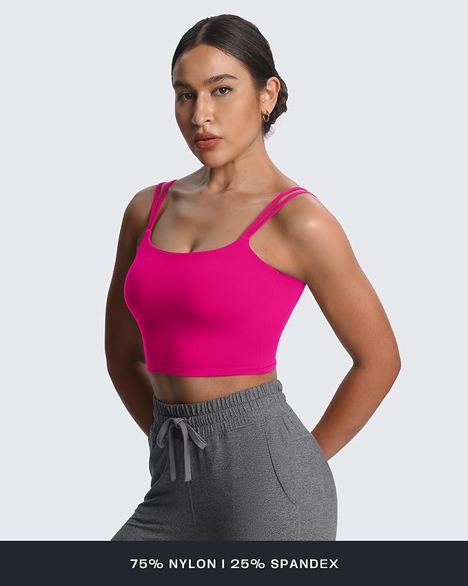 Aoxjox Women's Workout Sports Bras Fitness Yoga Crop Tank Metamorph Twist Back Cami