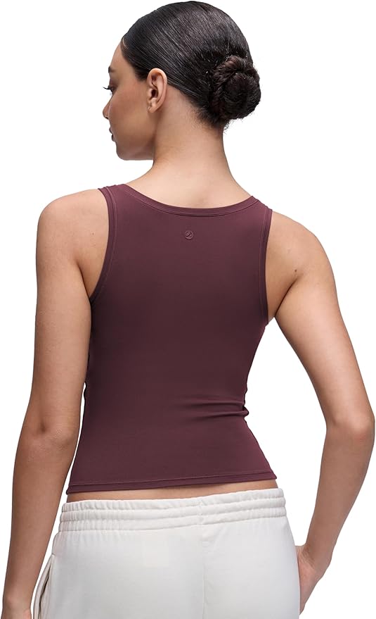 CRZ YOGA Softembrace Scoop Neck Tank Tops for Women - Casual Going Out Soft Double Lined Crop Basic Sleeveless Shirts