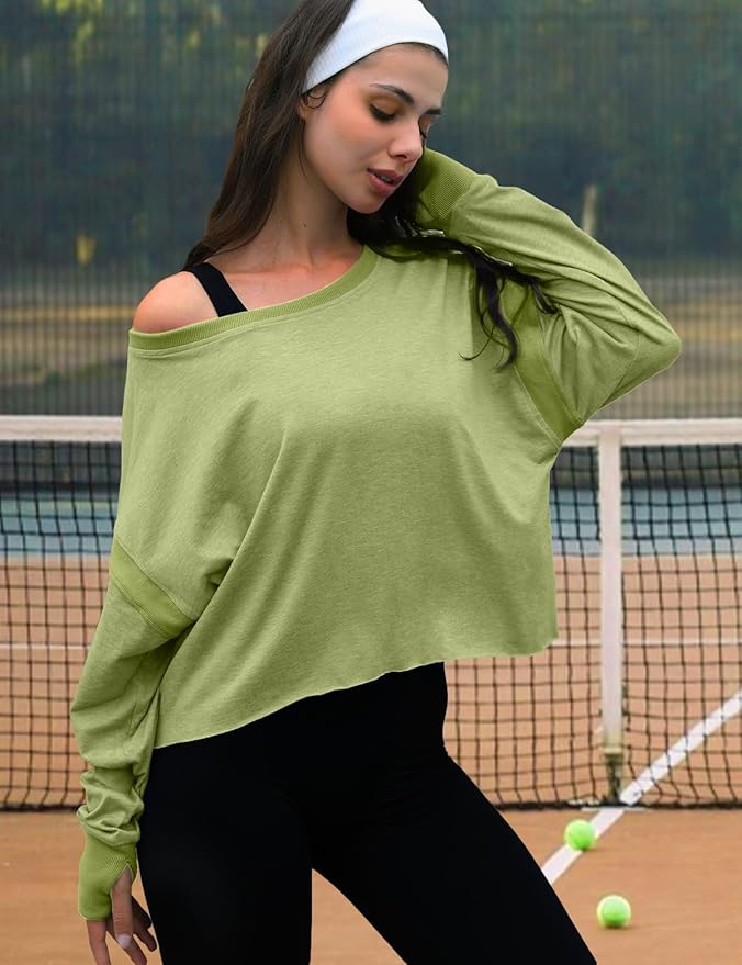 UNIANKIYA Open Back Workout Tops for Women Long Sleeve Cropped Athletic Clothes Gym Running Yoga Low Impact Sports T Shirts