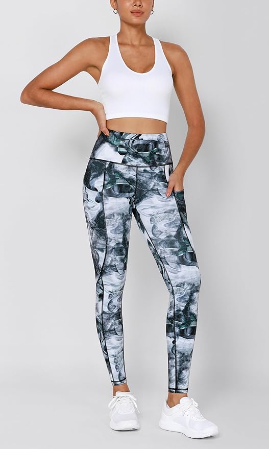 ODODOS Women's High Waisted Yoga Leggings with Pockets, Tummy Control Non See Through Workout Athletic Running Yoga Pants