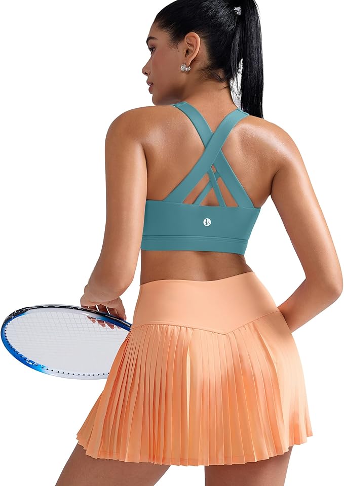 RUNNING GIRL Sports Bras for Women,Padded Strappy Sports Bras Criss-Cross Back Medium Support Sports Bras with Removable Cups