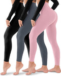3 Pack Leggings for Women-No See-Through High Waisted Tummy Control Yoga Pants Workout Running Legging