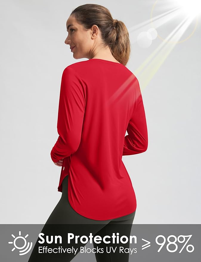 Women's Sun Shirts UPF 50+ Long Sleeve UV Protection Shirt Lightweight Quick Dry Workout Hiking Tops for Women