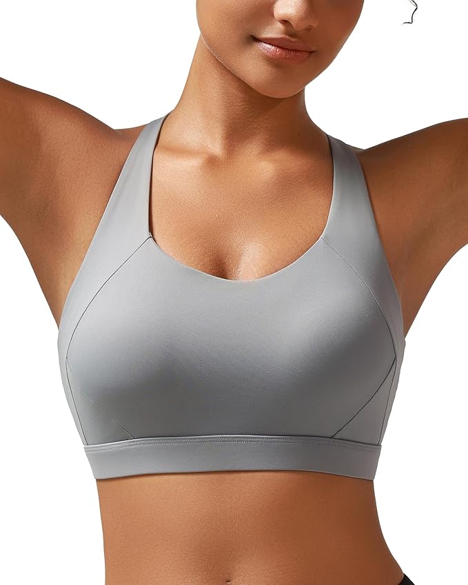 RUNNING GIRL Sports Bra for Women High Support,Molded Cup Strappy Running Sports Bras with Sewn in Pads