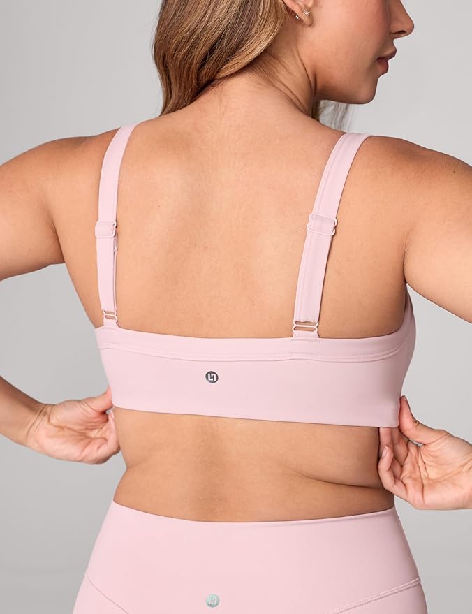 UNISSU Hugcurve Adjustable Sports Bra Square Neck Wireless Padded Yoga Workout Tops