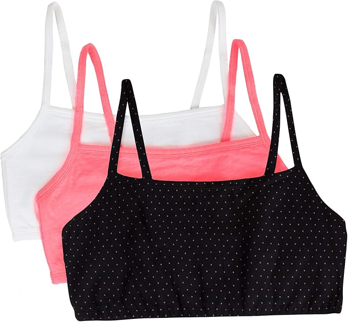Fruit of the Loom Women's Spaghetti Strap Cotton Sports Bra - All-Day Comfort & Easy Movement