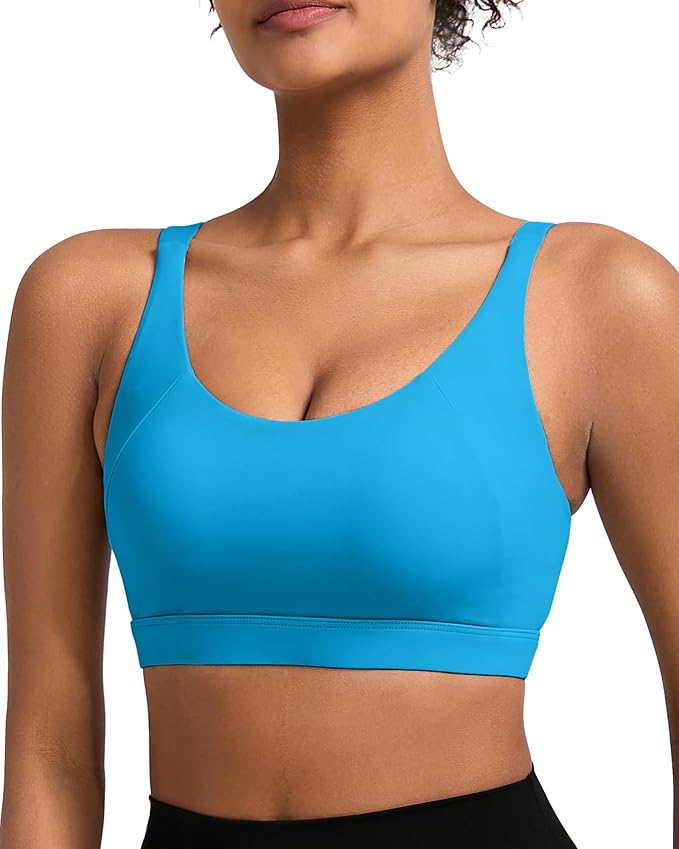 RUNNING GIRL Sports Bra for Women High Support, Molded Cup High Impact Sports Bras with Sewn in Pads