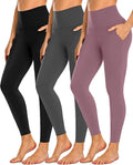 NEW YOUNG 3 Pack Leggings with Pockets for Women,High Waisted Tummy Control Workout Yoga Pants