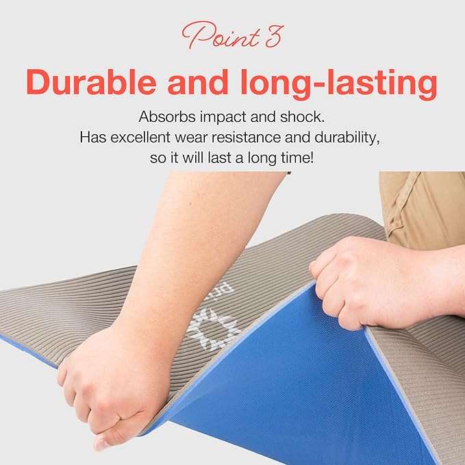 PRIMASOLE Yoga Mat Eco-Friendly Material 1/2 inch Non-Slip Yoga Pilates Fitness at Home & Gym 4 Colors with Carrying Case & Strap