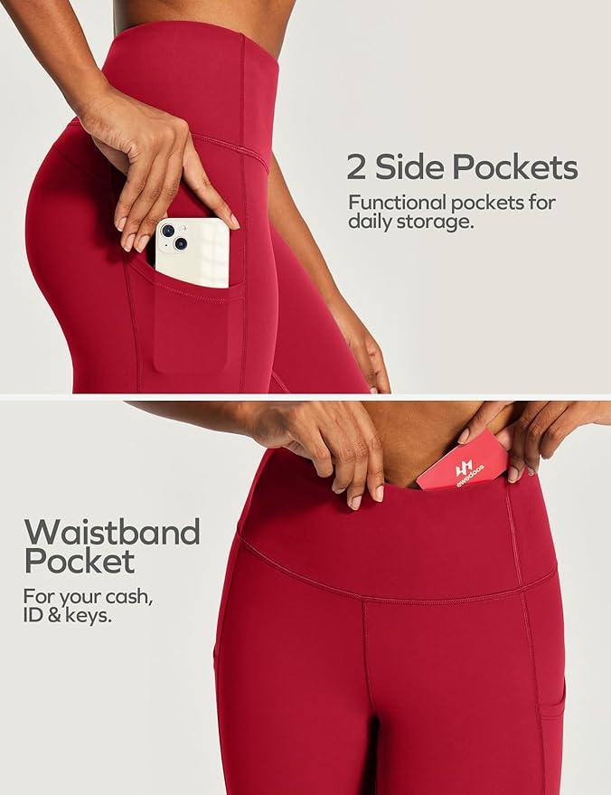 Ewedoos Capri Leggings for Women High Waisted Yoga Pants with Pockets for Women Tummy Control Workout Leggings Yoga Capris