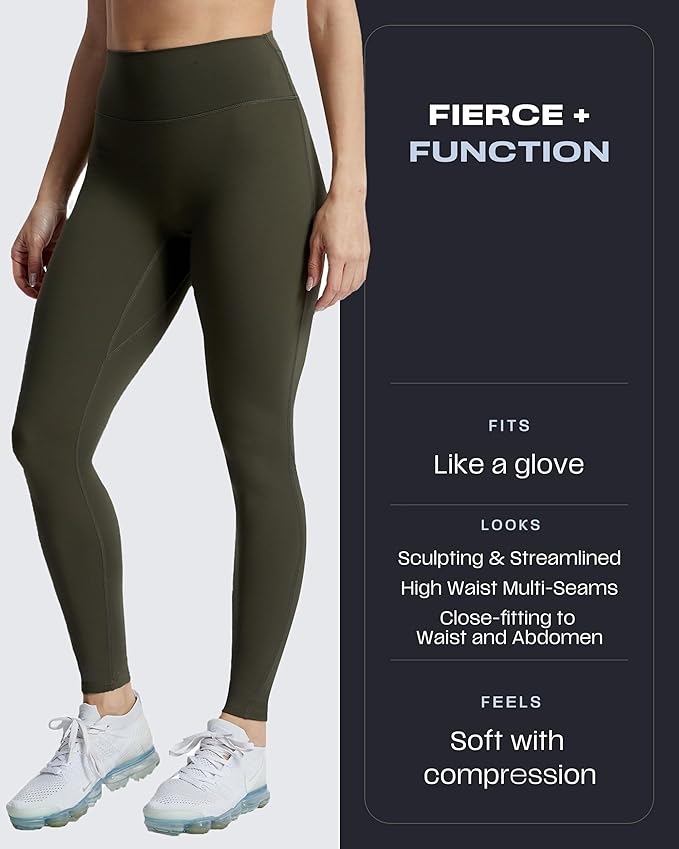 Aoxjox High Waisted Workout Leggings for Women Trinity Yoga Pants 26.5"