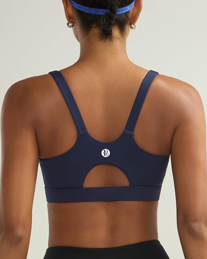 RUNNING GIRL Sports Bra for Women High Support, Molded Cup High Impact Sports Bras for Women with Sewn in Pads