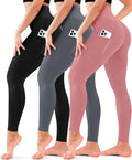 3 Pack Leggings for Women-No See-Through High Waisted Tummy Control Yoga Pants Workout Running Legging