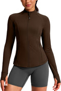 G Gradual Women's Workout Jackets Extended Waist Length Slim Full Zip 4 Pockets Athletic Jacket Spring Running Yoga Clothes