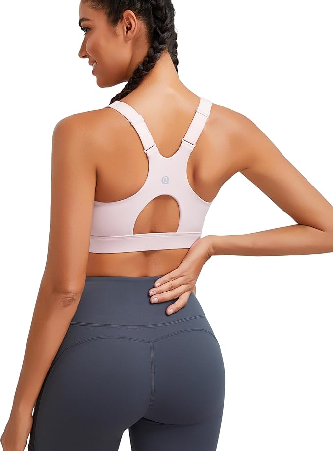 RUNNING GIRL Sports Bra for Women,Adjustable Straps Supportive High Impact Sports Bras for Women with Sewn in Pads