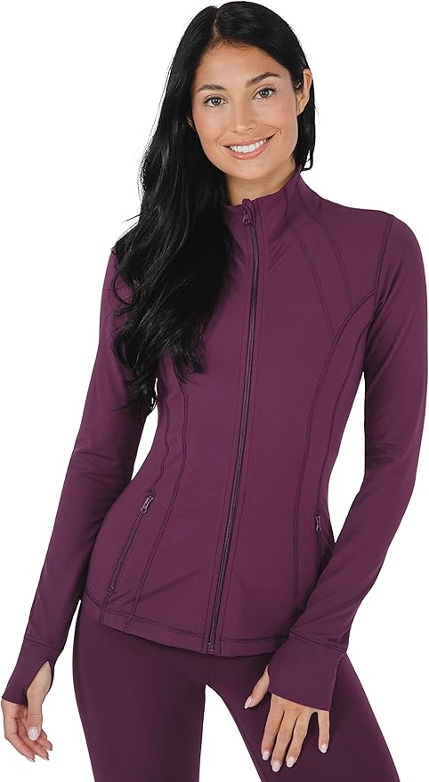 Yogalicious Womens Ultra Soft Lightweight Full Zip Yoga Jacket with Pockets
