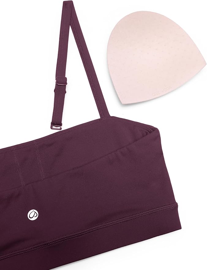 CRZ YOGA Butterluxe Womens Adjustable Spaghetti Thin Strap Sports Bra - Padded Wireless Square Neck Workout Yoga Clothes