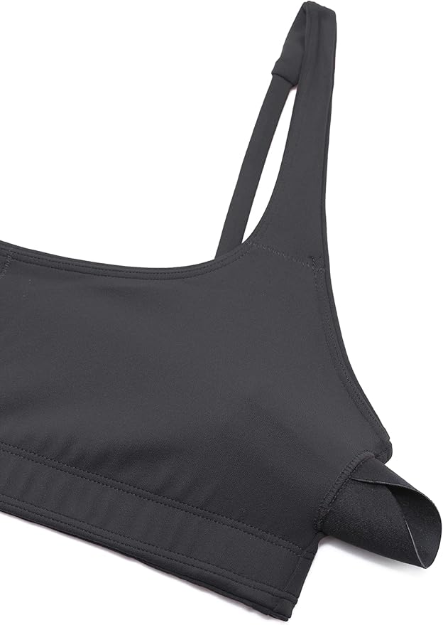CRZ YOGA Butterluxe Square Neck Spaghetti Strap Sports Bras for Women - Low Coverage Yoga Wireless Padded Cami Crop Top