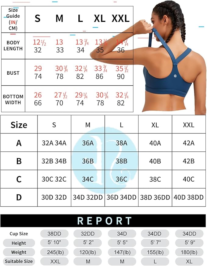 RUNNING GIRL Sports Bras for Women, Molded Cup High Impact Sports Bra Workout Bras for Women High Support Racerback