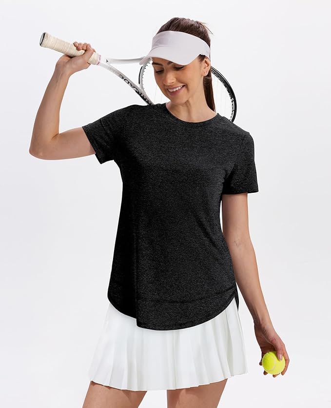 XIEERDUO Womens Workout Tops Short Sleeve Shirts Quick Dry Outfits for Hiking Running S-3XL