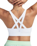 RUNNING GIRL Sports Bras for Women,Padded Strappy Sports Bras Criss-Cross Back Medium Support Sports Bras with Removable Cups