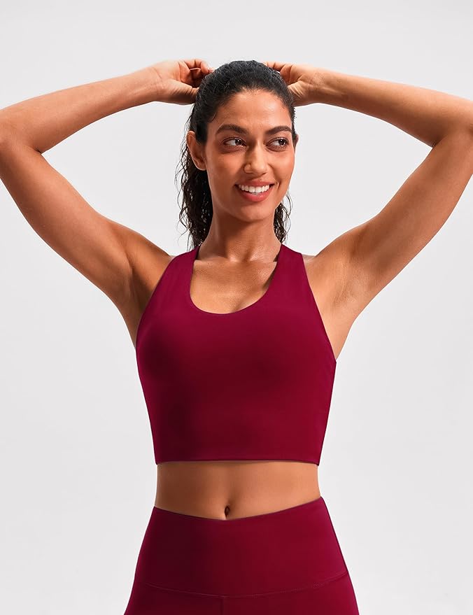 Sports Bras for Women Criss-Cross Back Padded Workout Tank Tops Medium Support Crop Tops for Women