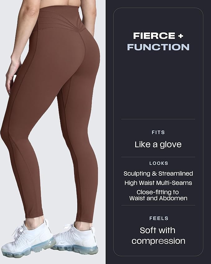 Aoxjox High Waisted Workout Leggings for Women Trinity Yoga Pants 26.5"