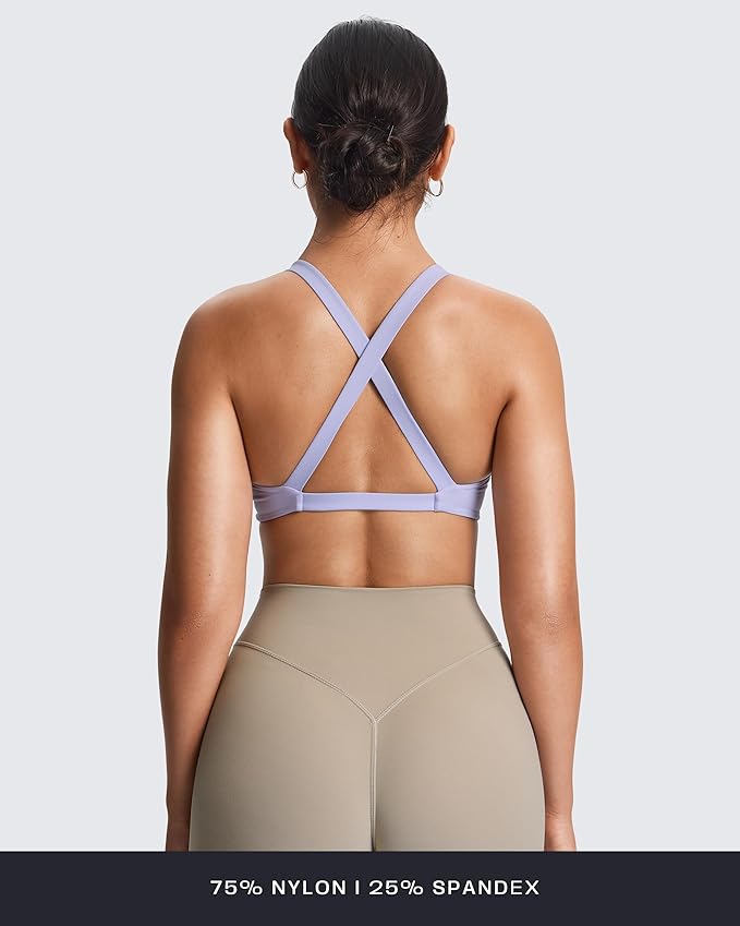 Aoxjox Women's Workout Sports Bras Fitness Satara Low Impact Bra Yoga Crop Tank