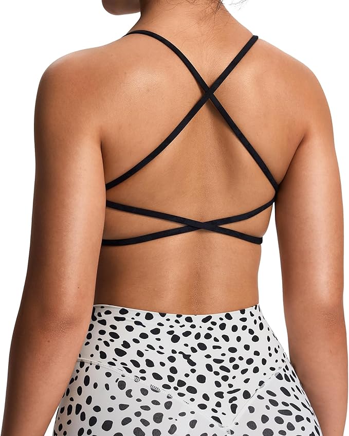 Aoxjox Women's Workout Sports Bras Fitness Trinity Ivy Low Impact Bra Yoga Crop Tank