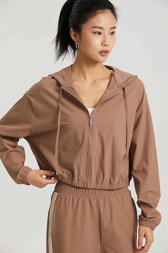 altiland Women's UPF 50+ Sun Protection Cropped Jackets Zip Up Cooling Shirt Athletic Workout Running Hoodie