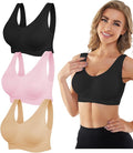 YADIFEN Womens Sports Bras, 3/4/6 Pack Wireless Comfortable Seamless Sleep Yoga Sports Bras for Women with Removable Pads