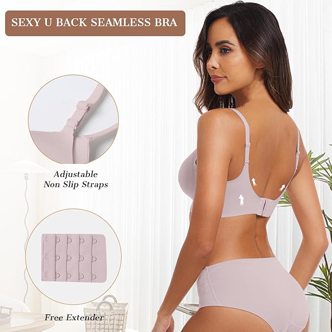 OEAK Womens Wireless Jelly Bras Comfortable Push Up Bra No Underwire Gel Bra Full Support Lift Everyday Seamless Tshirt Bras