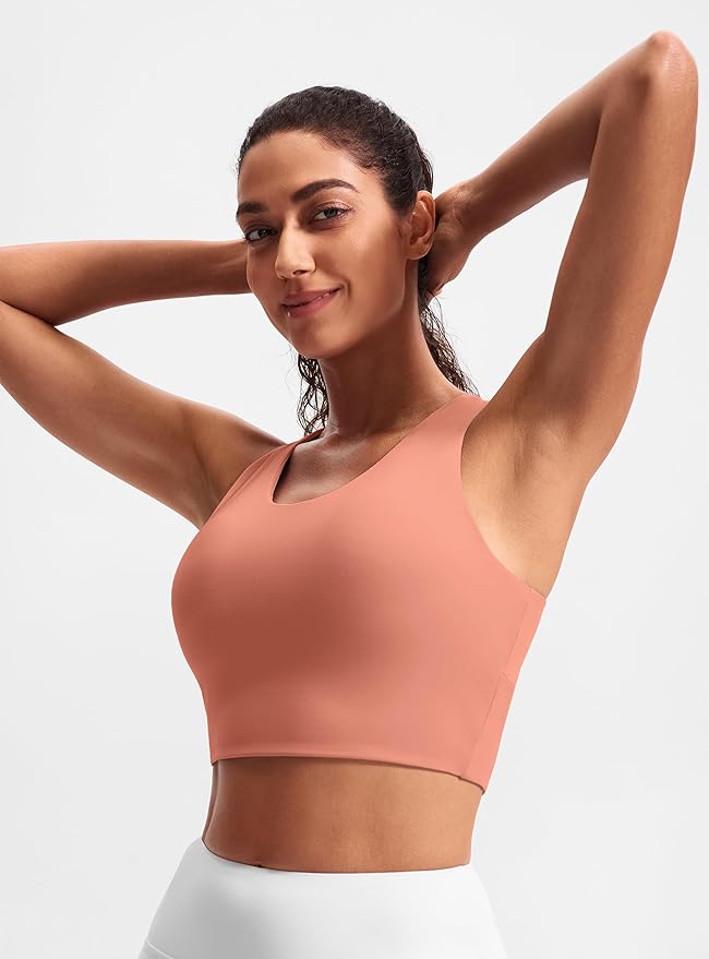 Sports Bras for Women Criss-Cross Back Padded Workout Tank Tops Medium Support Crop Tops for Women